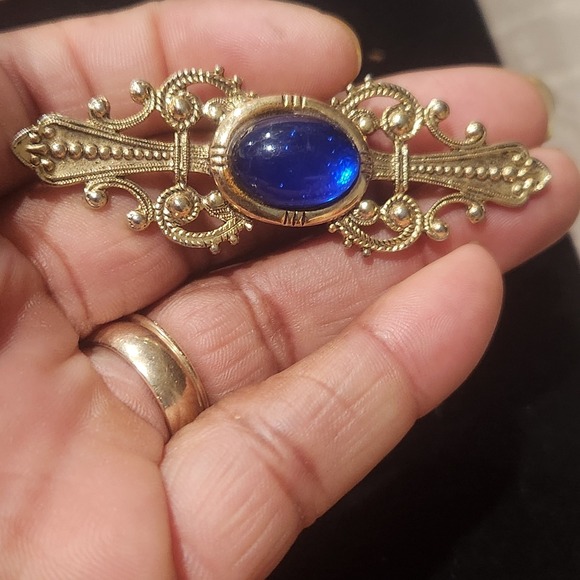 Multicolor Cabochon Jewelry lot Bracelet Brooch Gold Tone vintage - Picture 12 of 16